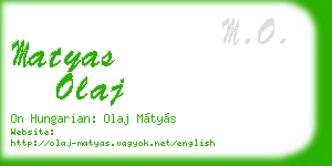 matyas olaj business card